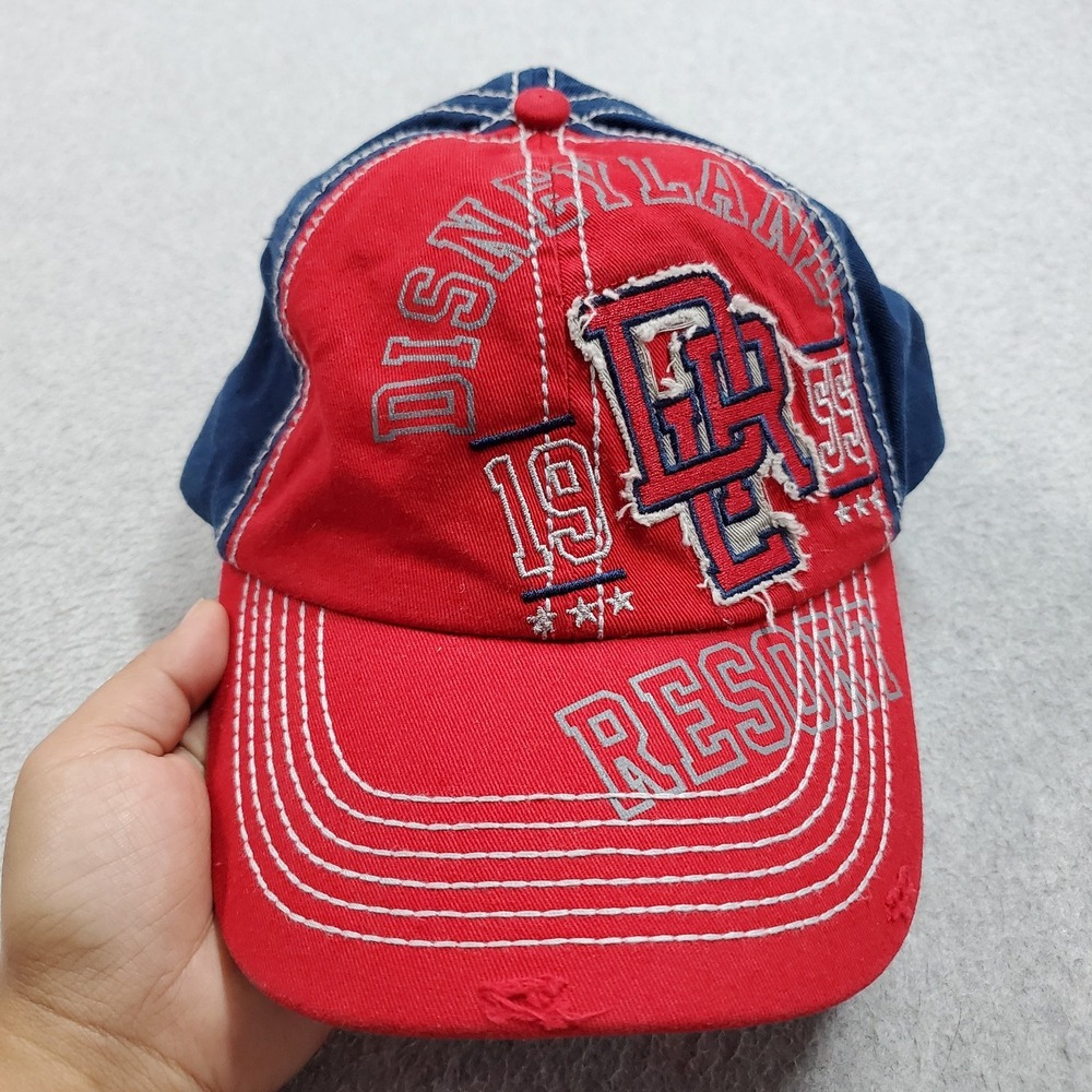 Disneyland Resort Men Baseball Cap OS Red Embroidered Strapback DLR